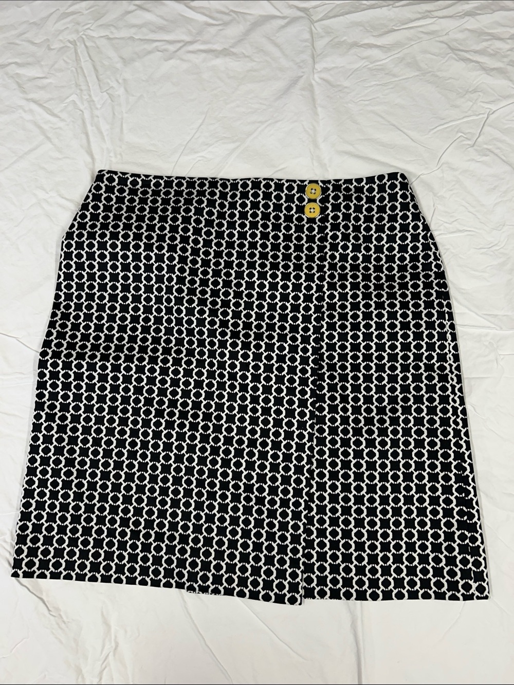 Elliott Lauren Geometric Chain Link A-Line Skirt Size 6 Made in USA
